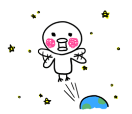 Ennui white bird sticker #6409562