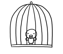 Ennui white bird sticker #6409574