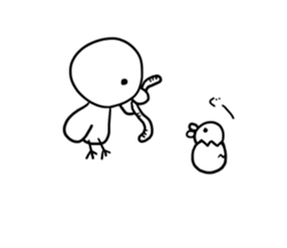 Ennui white bird sticker #6409576