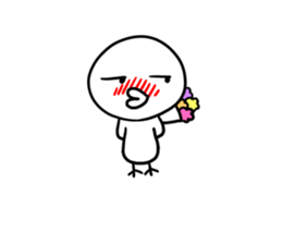 Ennui white bird sticker #6409593