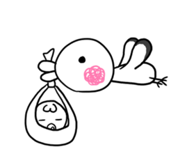 Ennui white bird sticker #6409599