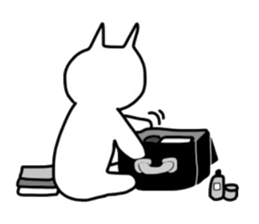 No tail loose white cat the third. sticker #6410008