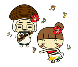 Mushroom man & girl 2 sticker #6410466