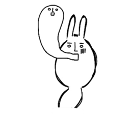 Reaction of the graffiti rabbit. sticker #6414455