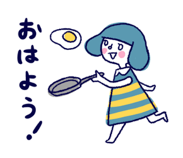 Happy girl and cat sticker #6417784