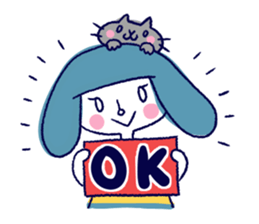 Happy girl and cat sticker #6417786