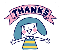 Happy girl and cat sticker #6417788