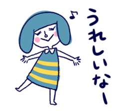 Happy girl and cat sticker #6417791