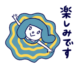 Happy girl and cat sticker #6417794