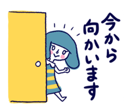 Happy girl and cat sticker #6417796