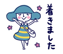 Happy girl and cat sticker #6417799