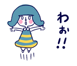 Happy girl and cat sticker #6417811