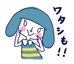 Happy girl and cat sticker #6417815