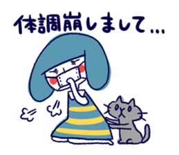 Happy girl and cat sticker #6417816