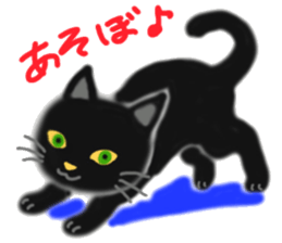 A cute black cat. sticker #6420274