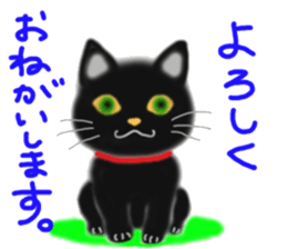 A cute black cat. sticker #6420308