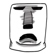 Horrible Moai statue sticker #6423759