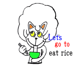 Cat of the afro hair sticker #6424080