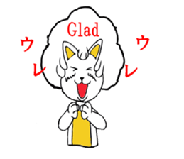 Cat of the afro hair sticker #6424101