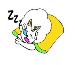 Cat of the afro hair sticker #6424102