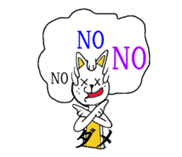 Cat of the afro hair sticker #6424106