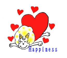 Cat of the afro hair sticker #6424110