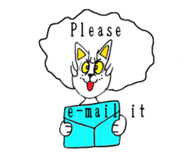 Cat of the afro hair sticker #6424114