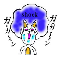 Cat of the afro hair sticker #6424117