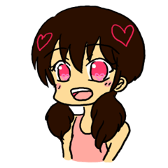 It is a girl with the heart in eyes