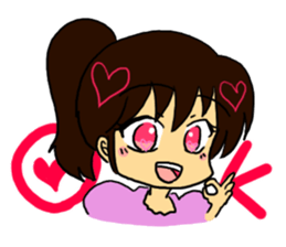 It is a girl with the heart in eyes sticker #6428645