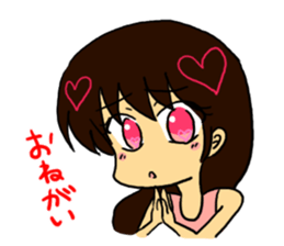 It is a girl with the heart in eyes sticker #6428661