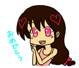 It is a girl with the heart in eyes sticker #6428667