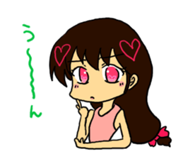 It is a girl with the heart in eyes sticker #6428671