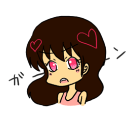 It is a girl with the heart in eyes sticker #6428675