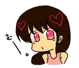 It is a girl with the heart in eyes sticker #6428677