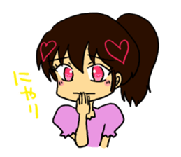 It is a girl with the heart in eyes sticker #6428683