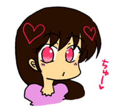 It is a girl with the heart in eyes sticker #6428703