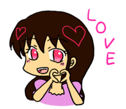 It is a girl with the heart in eyes sticker #6428705