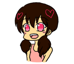 It is a girl with the heart in eyes sticker #6428715