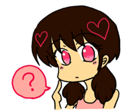 It is a girl with the heart in eyes sticker #6428718