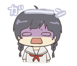 french braid and short hair sticker #6429280