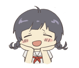 french braid and short hair sticker #6429287