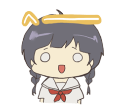 french braid and short hair sticker #6429293