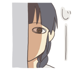 french braid and short hair sticker #6429312