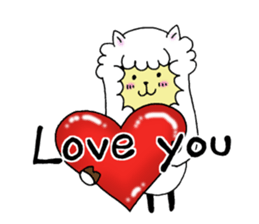 Love you alpaca sticker #6429401