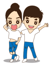 Go-Nana Cute Couple in Love sticker #6431542