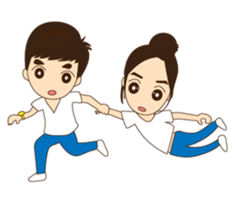 Go-Nana Cute Couple in Love sticker #6431544