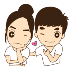 Go-Nana Cute Couple in Love sticker #6431549