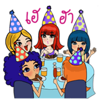 Noo Nui and Gals Gang on school holiday sticker #6433927