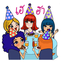 Noo Nui and Gals Gang on school holiday sticker #6433927